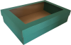 Ablakos (fóliás) tároló doboz (380x260x95 mm) Közepes méretű ablakos fóliás, levehető tetejű önzáródó hullámkarton tároló doboz

Felhasználás: 
Ajándéktárgyak, édesességek, kozmetikumok egyéb kis és közepes méretű tárgyak tárolására alkalmas kis méretű önzáródó hullámkarton tároló doboz.

Méret: 380x260x95 mm - hullámkarton tároló doboz

Kivitel: Fefco 0422

Anyag: mikrohullám karton papír
Színek: 
alap: barna, fehér
színes: bordó, fekete, kék, zöld