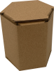 Mézes dobozok - Hatszöglető hullámkarton doboz, Mézes doboz (43x43x80 mm)