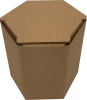 Mézes dobozok - Hatszöglető hullámkarton doboz, Mézes doboz (90x90x100 mm)