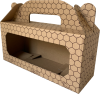 Mézes dobozok - Mézes doboz 3 üveges, méhsejt mintás (205x70x90 mm)