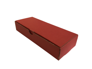Színes kis méretű önzáró tároló doboz (190x72x35 mm) Kis méretű, felnyitható tetejű önzáródó hullámkarton tároló doboz

Felhasználás: 
Kisméretű tárgyak tárolására alkalmas kis méretű önzáródó hullámkarton tároló doboz.

Méret: 190 x 72 x 35 mm - hullámkarton tároló doboz
Kivitel: Fefco 0421

Anyag: mikrohullám karton papír
Színek: bordó, fekete, kék, zöld