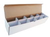 Közepes méretű önzáró tároló doboz (380x80x80 mm) -10 Rekeszes Közepes méretű, felnyitható tetejű önzáródó hullámkarton tároló doboz

Felhasználás: 
Ajándéktárgyak, szerszámok, szerelvények, egyéb kisméretű tárgyak tárolására alkalmas közepes méretű önzáródó hullámkarton tároló doboz.

Méret: 380 x 80 x 80 mm - 10 Rekeszes hullámkarton tároló doboz
Kivitel: Fefco 0421

Anyag: mikrohullám karton papír
Színek: 
alap: barna, fehér
színes: bordó, fekete, kék, zöld
