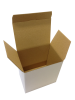 Kis méretű önzáró tároló doboz (125x90x125 mm) Kis méretű, felnyitható tetejű önzáródó hullámkarton tároló doboz

Felhasználás: 
Kisméretű tárgyak tárolására alkalmas közepes méretű önzáródó hullámkarton tároló doboz.

Méret: 125 x 90 x 125 mm - hullámkarton tároló doboz
Kivitel: Fefco 0215

Anyag: mikrohullám karton papír
Színek: 
alap: barna, fehér
színes: bordó, fekete, kék, zöld